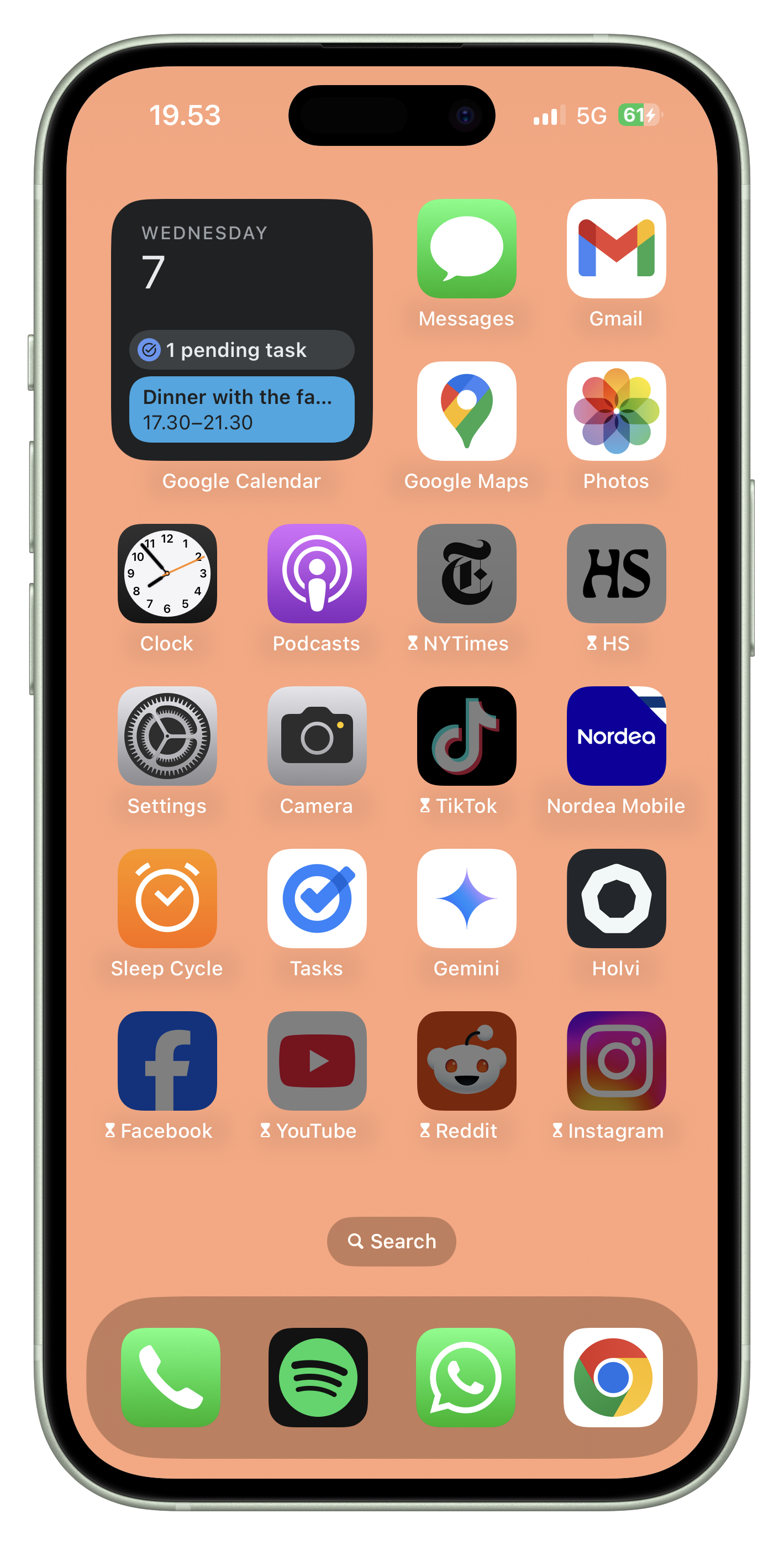 Blokked phone with frame